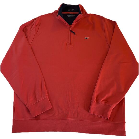 Vineyard Vines Sweatshirt Men’s Jersey 1/4 Zip Pullover Cotton Dark Pink Large - Picture 3 of 12